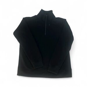 Woolx Merino Wool Blend Men's Black Quarter Zip Sweater sz L EUC